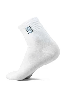 1pair Letter Graphic Sports Socks - White - View 2