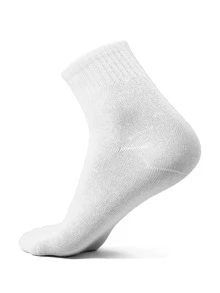 1pair Solid Anti-odor Sports Socks - White - View 2