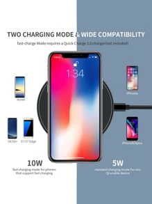 1入組10W快充書桌無線充電器 - 黑色 - 查看 4