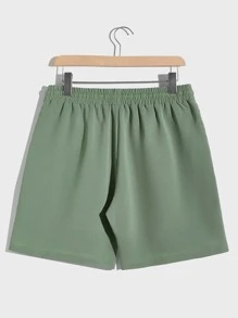 Manfinity Men Letter Patched Shirt & Shorts Without Tee - Mint Green - View 8