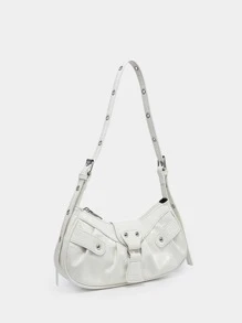 Lightweight,Business Casual Crocodile Embossed Studded Decor Ruched Bag For Teen Girls Women College Students,Rookies & White-collar Workers Perfect for Office,College,Work ,Business,Commute,Outdoors, Travel, Outings