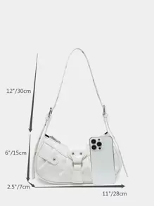 Lightweight,Business Casual Crocodile Embossed Studded Decor Ruched Bag For Teen Girls Women College Students,Rookies & White-collar Workers Perfect for Office,College,Work ,Business,Commute,Outdoors, Travel, Outings