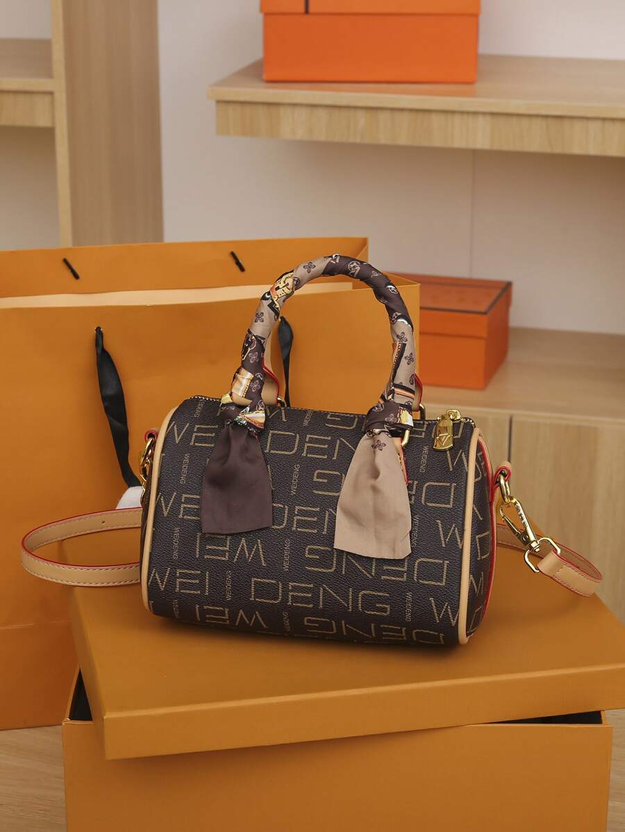 Túi đeo chéo Nữ Tương phản ràng buộc Lá thư Có thể điều chỉnh được Đôi tay cầm Thanh lịch - Nhiều màu - Xem 1