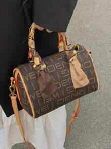 Túi đeo chéo Nữ Tương phản ràng buộc Lá thư Có thể điều chỉnh được Đôi tay cầm Thanh lịch - Nhiều màu - Xem 2