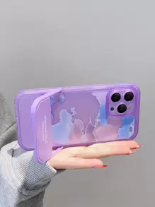 具有內置支架的雲印花貼紙手機殼，適用於iPhone - 彩色 - 查看 2