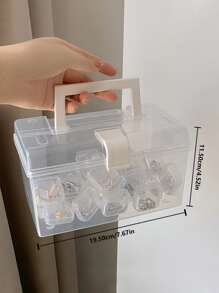 1 set Caja de almacenamiento de joya transparente