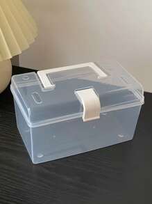 1 set Caja de almacenamiento de joya transparente