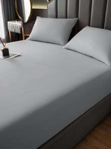 1 pieza Sábana bajera liso impermeable - Gris Claro - Ver 6