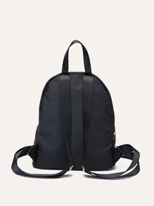 Funktionaler Rucksack mit Metall Dekor - Schwarz - Übersicht 2