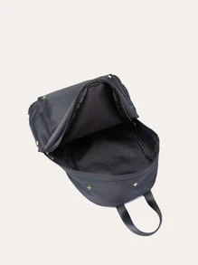 Funktionaler Rucksack mit Metall Dekor - Schwarz - Übersicht 4