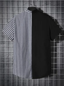 GENTILAND Men Striped Print Button Front Shirt - Multicolor - View 2