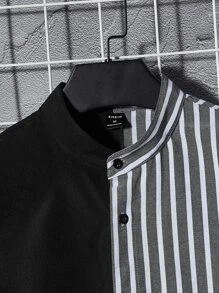 GENTILAND Men Striped Print Button Front Shirt - Multicolor - View 3