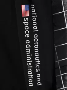 Manfinity VCAY Áo nỉ Nam Dây kéo Slogan Giải trí - màu đen - Xem 3