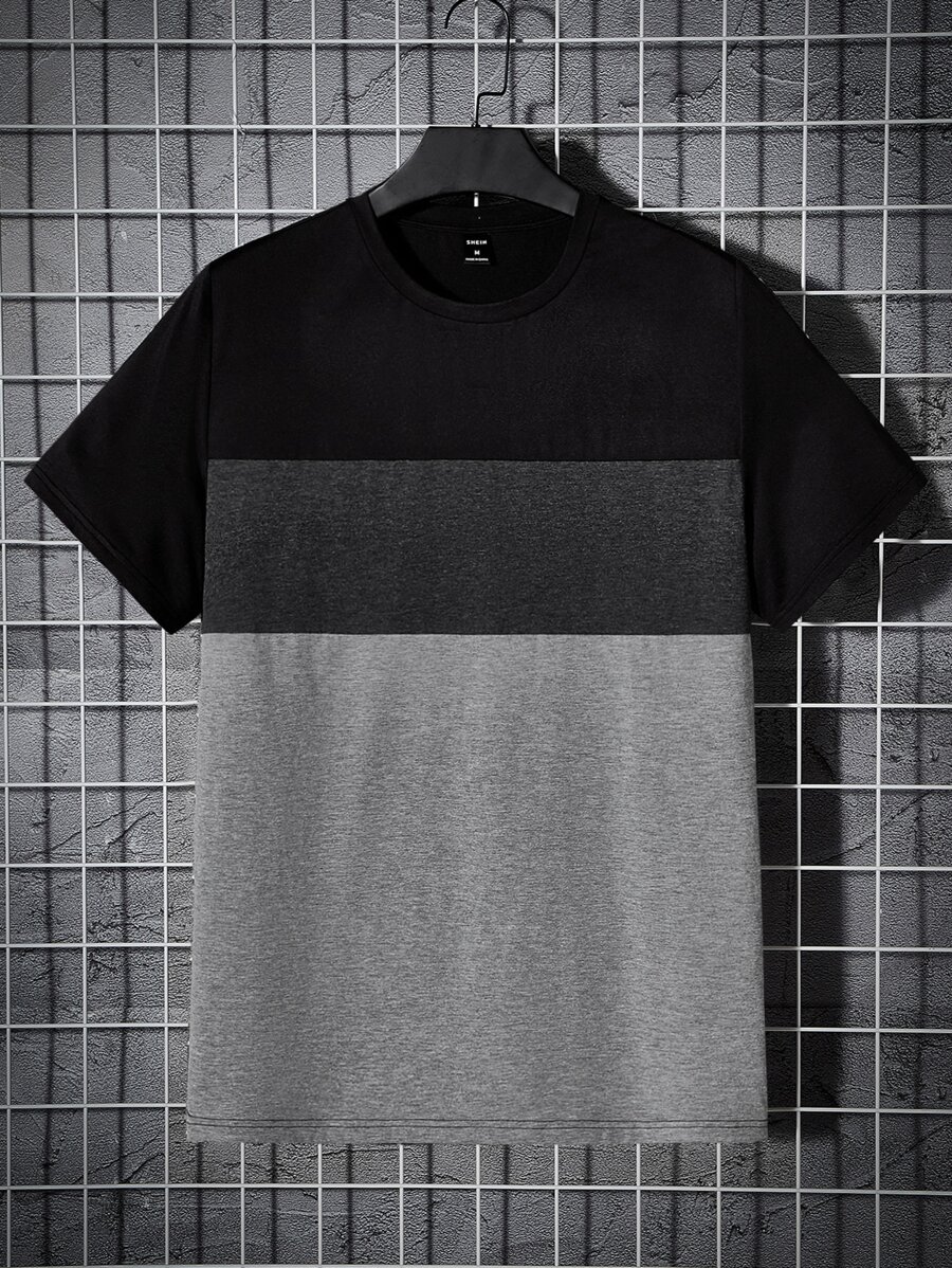 Manfinity VCAY Men Colour Block Tee - Black - View 1