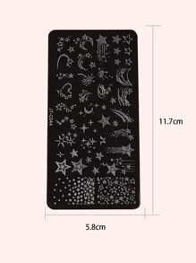 1sheet Star & Moon Pattern Gel Polish Design Nail Art Stamper For Slow Drying Nail Polish Nail Stamper Plates For Manicure Salon,Nail Supplies,Nail Tools,Nail Art Tools,Back To School,Nails,Nail Tools For Press On Nails - Multicolor - View 4