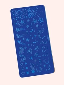 1sheet Star & Moon Pattern Gel Polish Design Nail Art Stamper For Slow Drying Nail Polish Nail Stamper Plates For Manicure Salon,Nail Supplies,Nail Tools,Nail Art Tools,Back To School,Nails,Nail Tools For Press On Nails - Multicolor - View 6