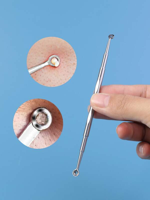 Double Headed Blackhead Remover Pimple Popper Tool, 1pc Stainless Steel