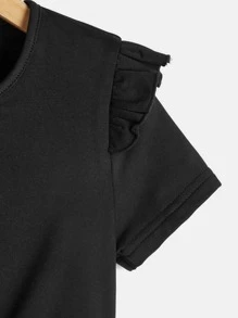 Girls Floral Print Ruffle Trim Dress - Multicolor - View 4