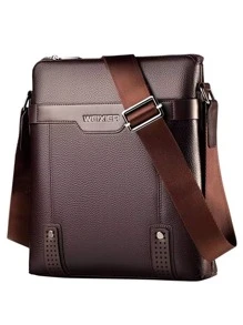 字母图案方形包中号拉链复古手提包书包斜挎包运动包高中大学生旅行学院学校皮包防水圣诞礼物男士斜挎包单肩包侧包简约老款商务休闲手提包