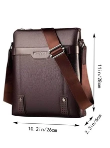 字母图案方形包中号拉链复古手提包书包斜挎包运动包高中大学生旅行学院学校皮包防水圣诞礼物男士斜挎包单肩包侧包简约老款商务休闲手提包