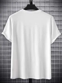 Manfinity LEGND Men Letter & Figure Graphic Tee - White - View 2