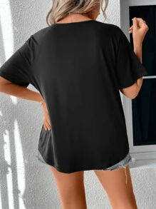 SHEIN LUNE Camiseta con estampado floral