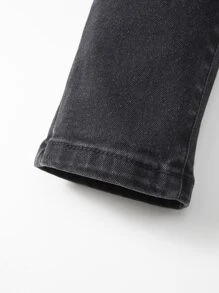 Niñito Jeans desgarro crudo - Negro - Ver 4