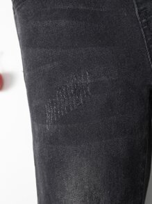 Niñito Jeans desgarro crudo - Negro - Ver 6