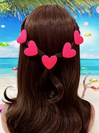 5入組愛心裝飾髮夾