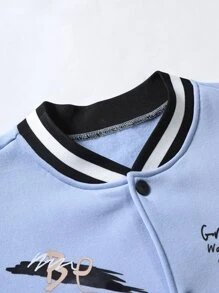 Manfinity EMRG Men Slogan Graphic Jacket Without Hoodie - Baby Blue - View 5