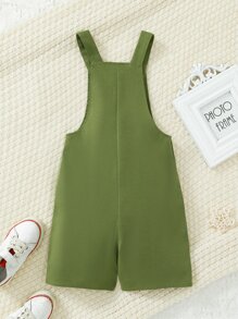 SHEIN 小男童字母補丁細節背帶連體短褲