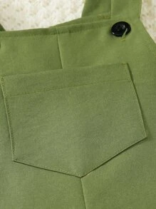 SHEIN 小男童字母補丁細節背帶連體短褲