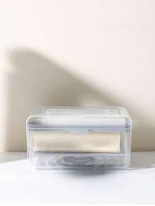 1pc Soap Box Hand Free Foaming Soap Dish, Multifunctional Soap Dish Hand Free Foaming Draining Household Storage Box Cleaning Tool - Clear - View 2