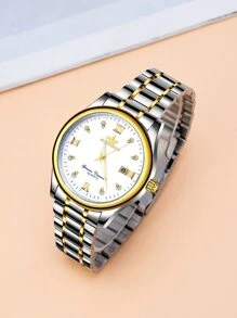 Đồng hồ đeo tay thạch anh ngày con trỏ tròn cho nam - Nhiều màu - Xem 5