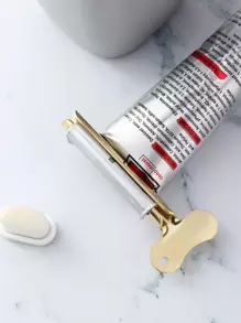 1 件金色不锈钢牙膏挤压器，适用于护手霜、药膏和铝管牙膏家居浴室装饰秋季装饰返校