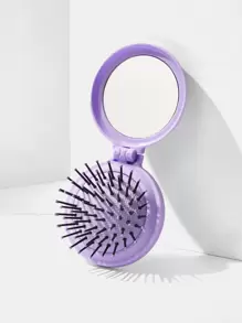 Mini Portable Flip Mirror Comb Cosmetic Set Hair Brush,Hair Brush,Comb,Hair Tools,Hair Products And Accessories For Barber Salon Beauty Travel Essentials,Back To School,Travel Holiday Essentials,Hair Accessories For Women - Multicolor - View 2