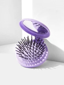Mini Portable Flip Mirror Comb Cosmetic Set Hair Brush,Hair Brush,Comb,Hair Tools,Hair Products And Accessories For Barber Salon Beauty Travel Essentials,Back To School,Travel Holiday Essentials,Hair Accessories For Women - Multicolor - View 4