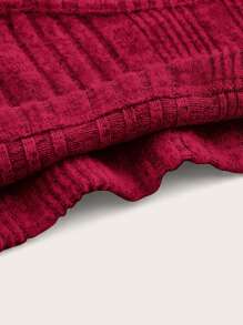 Muchica Scoop Neck Bell Sleeve Crop Tee - Burgundy - View 3