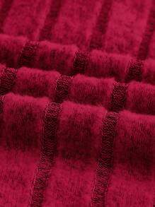 Muchica Scoop Neck Bell Sleeve Crop Tee - Burgundy - View 4