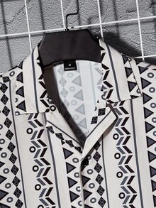 Manfinity Men Geo Print Shirt - Black and White - View 4