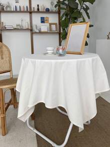 Plush Square Tablecloth - White - View 1