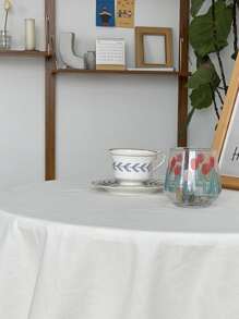 Plush Square Tablecloth - White - View 3
