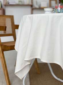 Plush Square Tablecloth - White - View 4