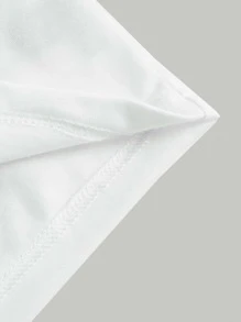 SHEIN MOD Ruched Bust Lace Up Front Crop Tee - White - View 6