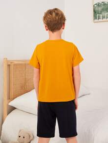 Boys Car & Letter Graphic PJ Set - Multicolor - View 2