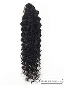 Extensiones de cabello humano virgen natural negro con clip de garra para cola de caballo con ondas profundas - SNatural - Ver 2