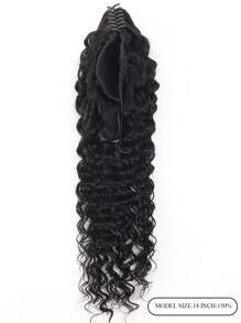 Extensiones de cabello humano virgen natural negro con clip de garra para cola de caballo con ondas profundas - SNatural - Ver 7