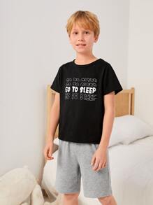 Boys Slogan Graphic PJ Set - Multicolor - View 4