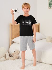 Boys Slogan Graphic PJ Set - Multicolor - View 5