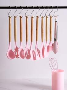 12 piezas Set utensilios de cocina de silicona - Rosa - Ver 6